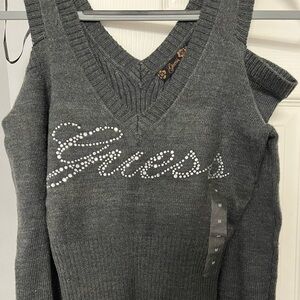 Guess Dark Coal Heather Top 🩶 Size Medium